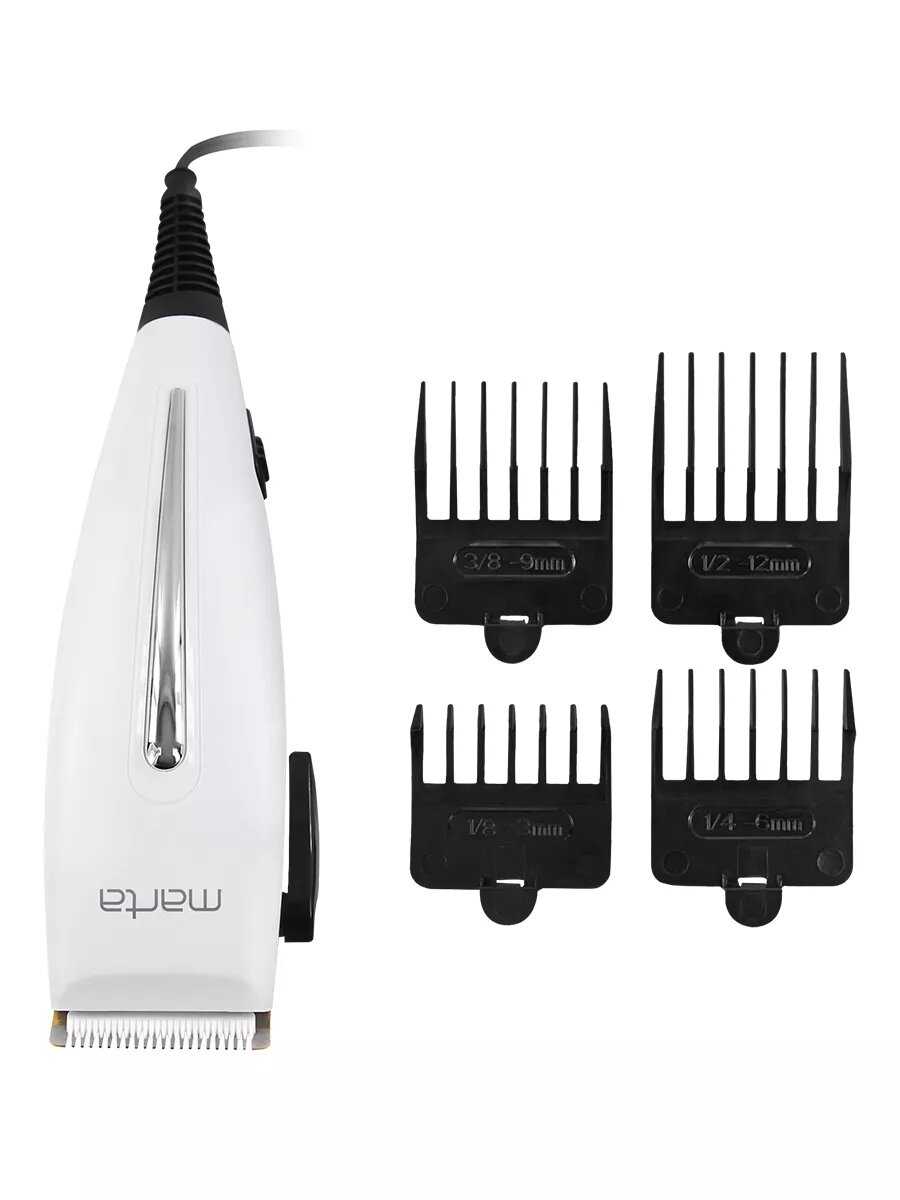 Машинка для стрижки MARTA MT-2219, керамические лезвия, влагозащищенная, коричневая фотография 7