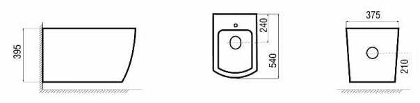 Биде подвесное Arcus G 713 (салатовое) с вертикальным выпуском фотография 1