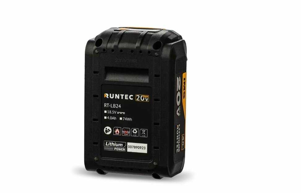 Батарея аккумуляторная RUNTEC PRO 20В, 4Ач (RT-LB24) фотография 5