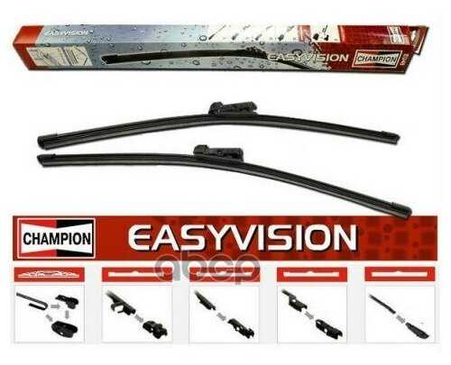 Щетка стеклоочистителя бескаркасная CHAMPION Easyvision Multiclip Flat EF48/B01 фотография 7