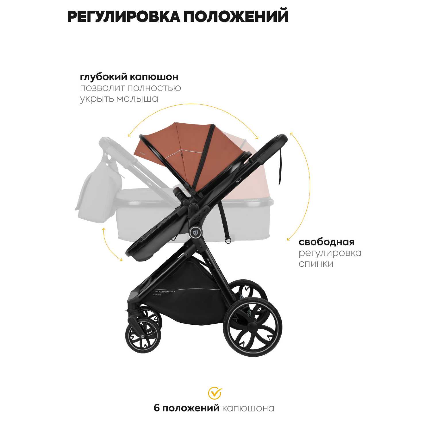 Коляска трансформер для новорожденных 3 в 1 Jovola Folk фотография 4