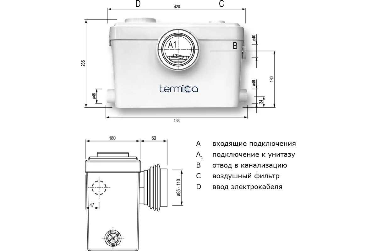 Канализационная установка Termica Comfortline Compact Lift 600 фотография 5