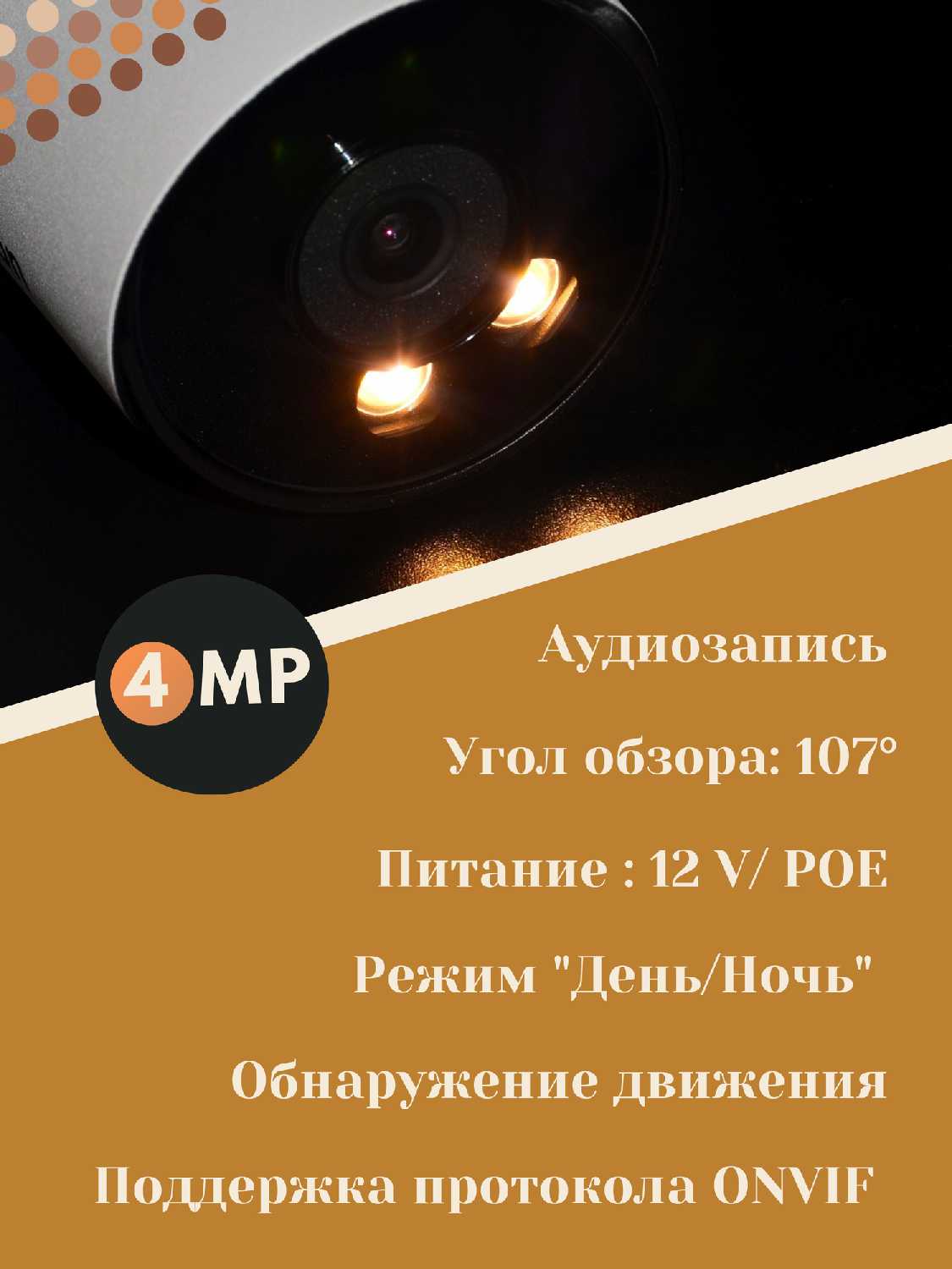 Уличная камера видеонаблюдения IP c POE с микрофоном фотография 10