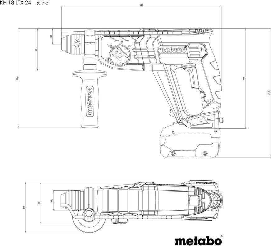 Аккумуляторный перфоратор Metabo KH 18 LTX 24 (T0523) фотография 3