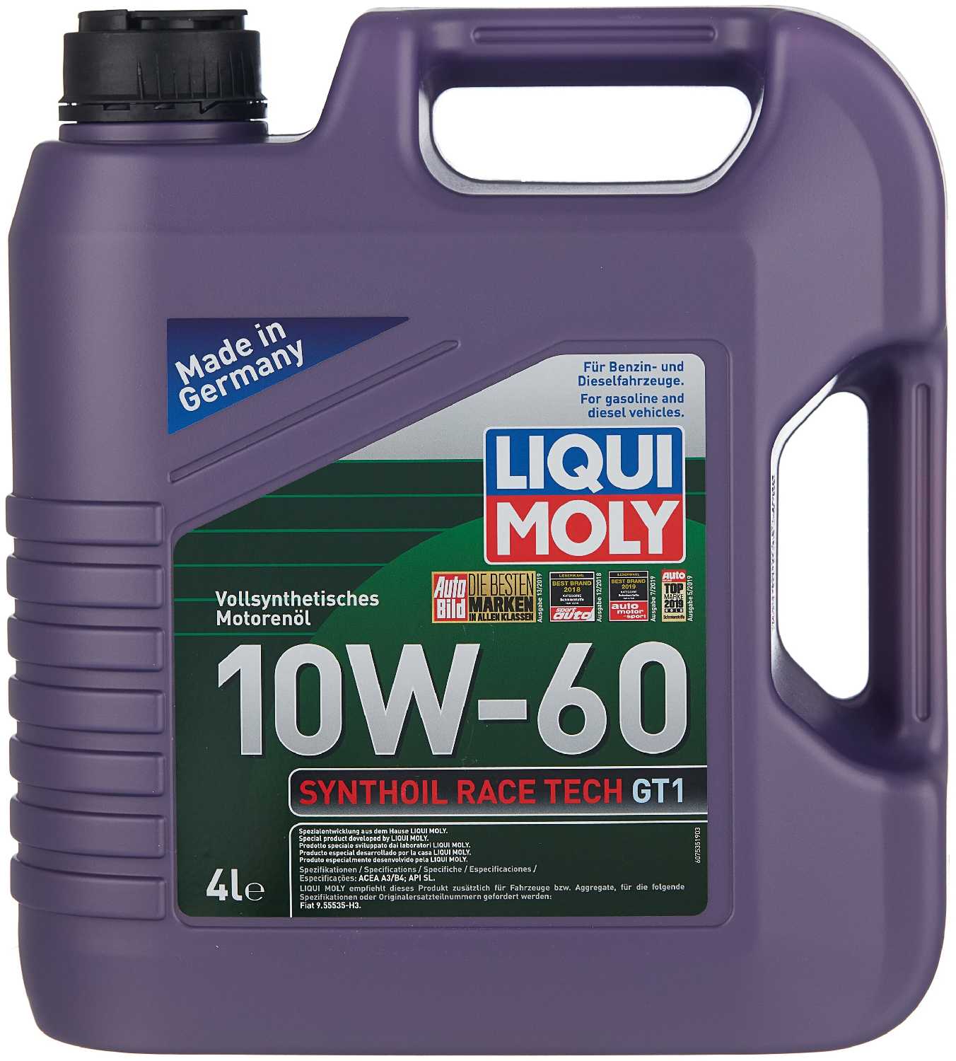 Полусинтетическое моторное масло LIQUI MOLY Synthoil Race Tech GT1 10W-60 фотография 7