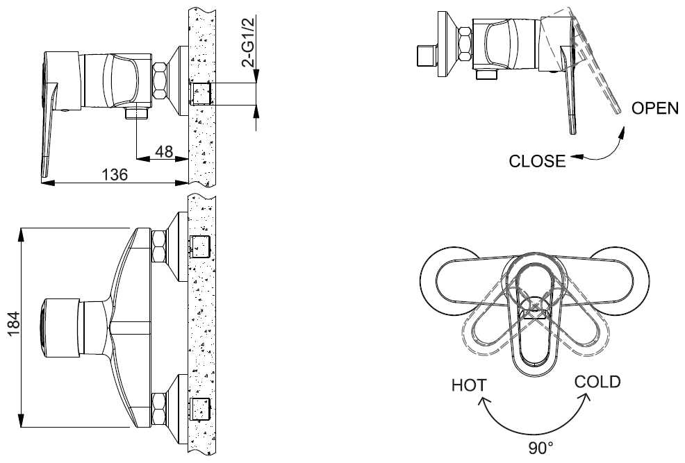 Смеситель для ванны Bravat Loop (F9124182CP-01) фотография 1