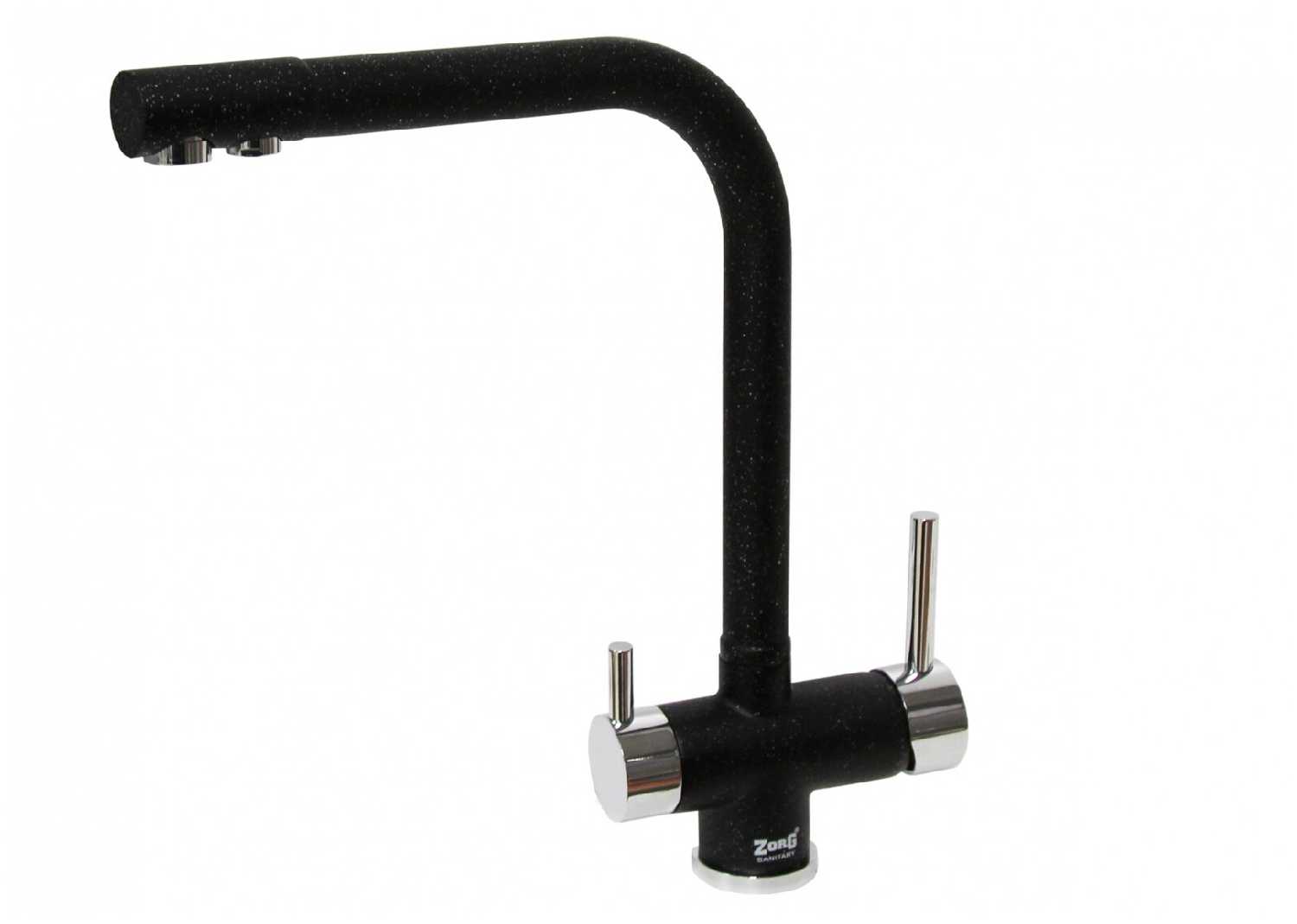Смеситель для кухни ZorG Sanitary металл черный/хром ZR 348 YF хром ЧЕР метал