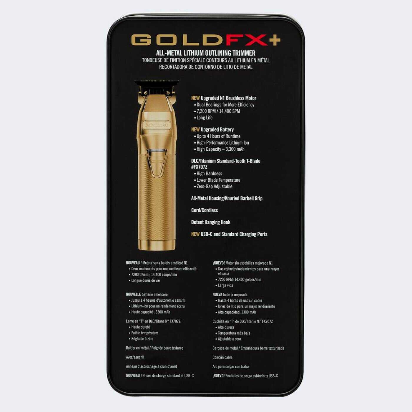 Профессиональный триммер BaByliss New Upgraded GoldFX+ N1 Skeleton Cordless Trimmer (FX787NG) фотография 15