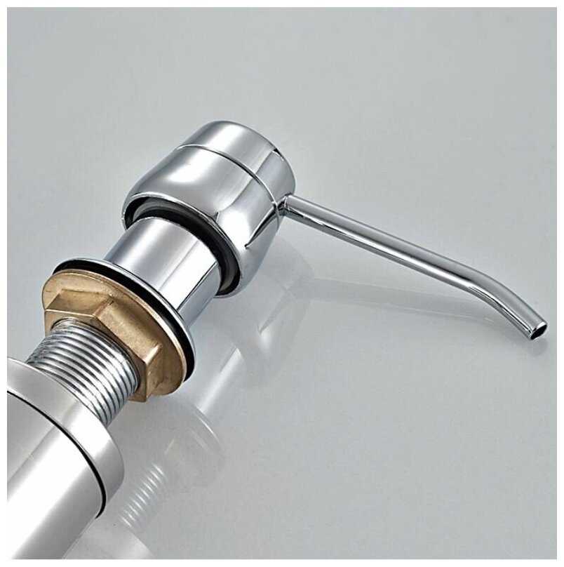 HB405 Дозатор для кухонной мойки врезной, металлический фотография 2