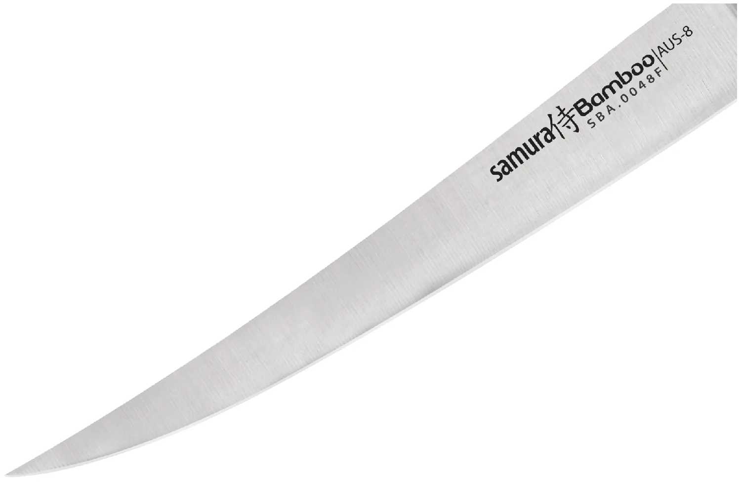 Кухонный нож Samura Bamboo SBA-0048F филейный, длина лезвия 22,4см фотография 1