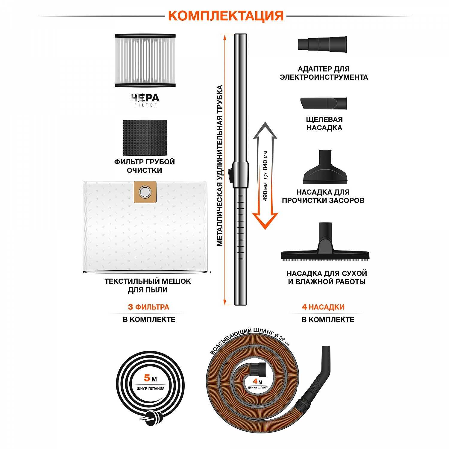 Пылесос DAEWOO DAVC 2500SD (1.4кВт, 25л) фотография 19