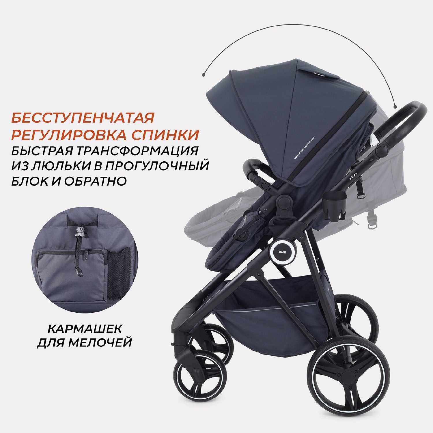 Коляска-трансформер детская всесезонная RANT SOLAR 2 в 1 (RA158) фотография 26