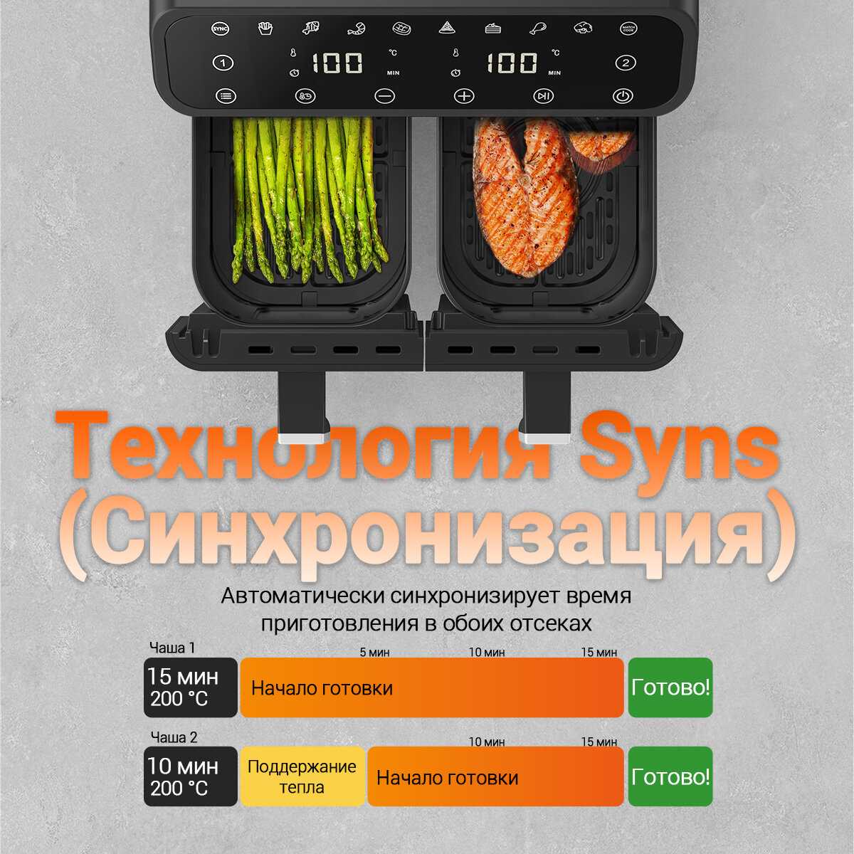 Аэрогриль фритюрница Xiaomi Smart Air Fryer 6.5L (MAF10) фотография 26