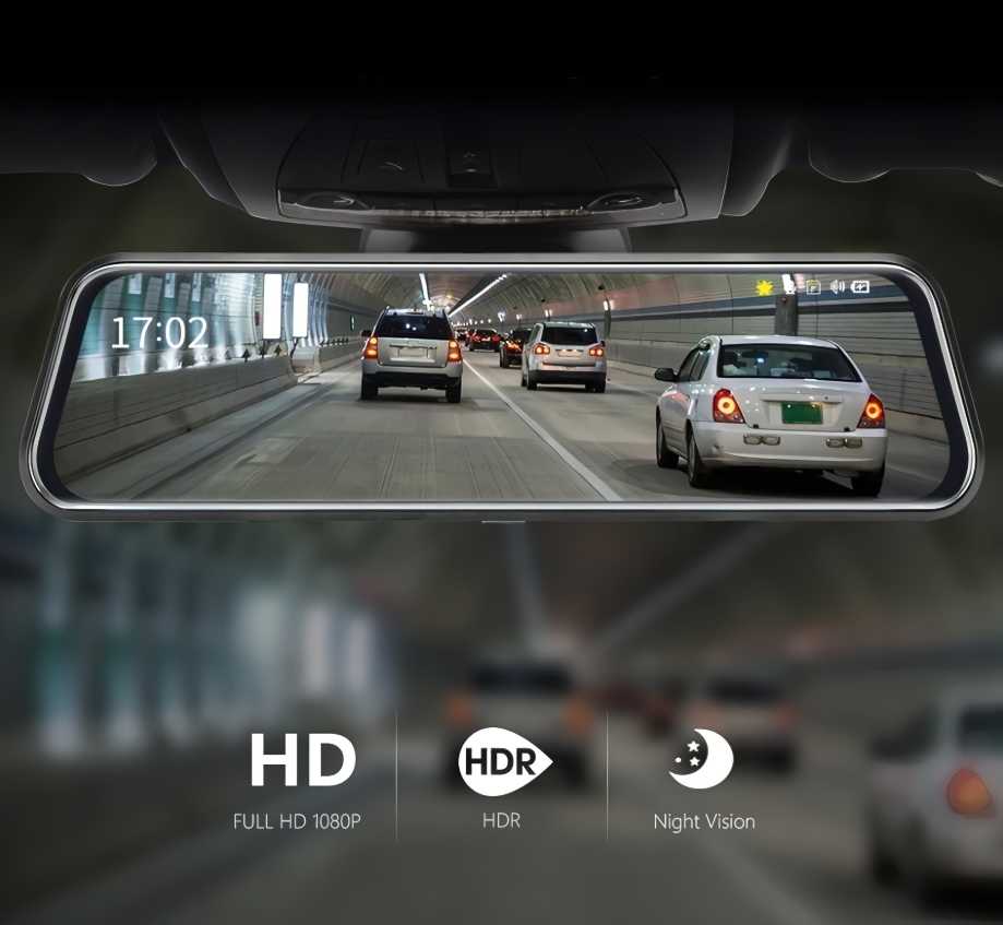 Зеркало видеорегистратор с WiFi и 3 камерами / Сенсорный IPS дисплей Full HD 1080P / G-sensor / WDR фотография 5