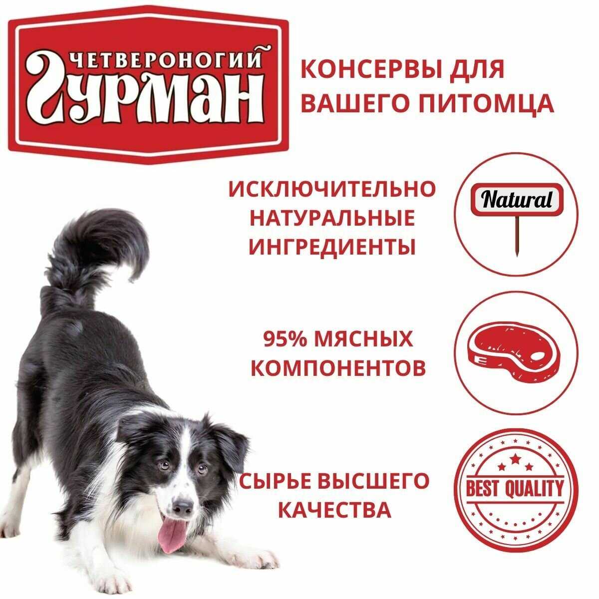 Корм для собак Четвероногий Гурман Мясной рацион (беззерновой, говядина) фотография 11