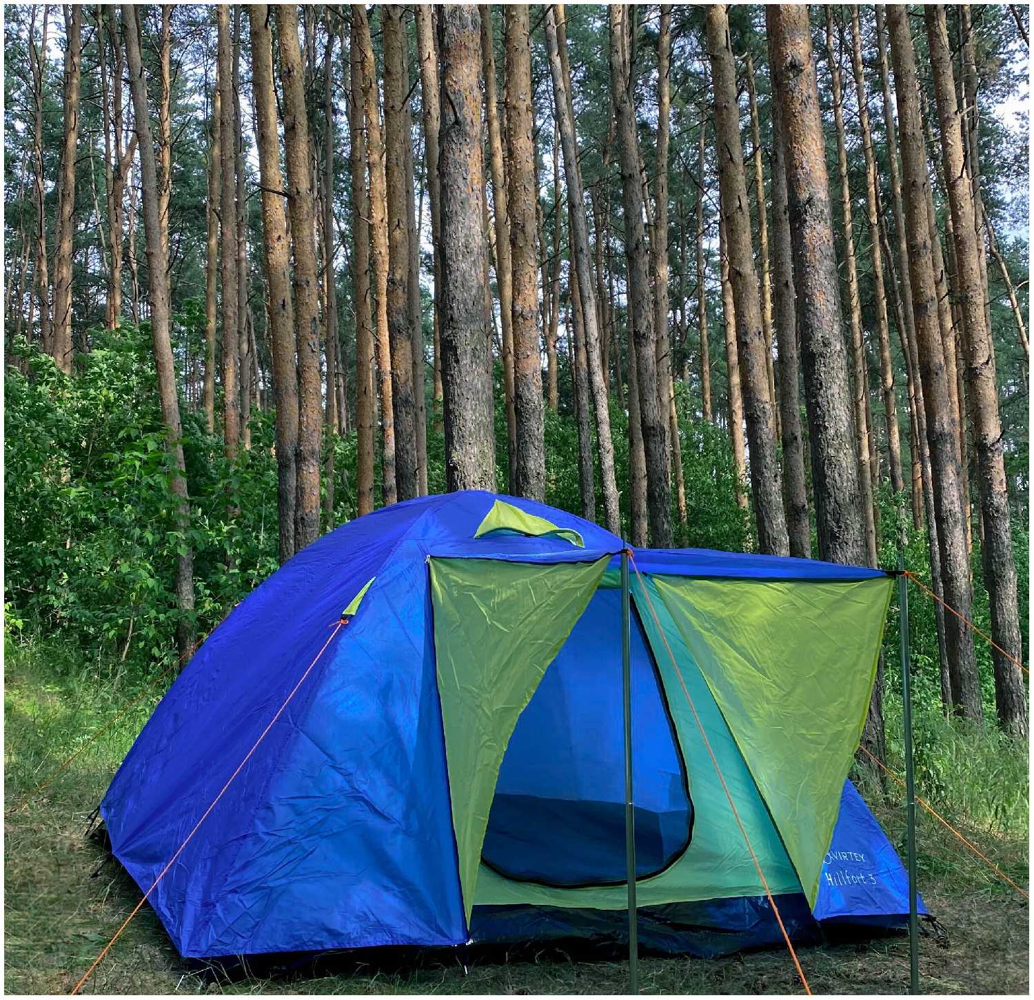 Палатка туристическая 3х местная двухслойная с тамбуром Virtey Hillfort-3 (310х210х130 см) фотография 4