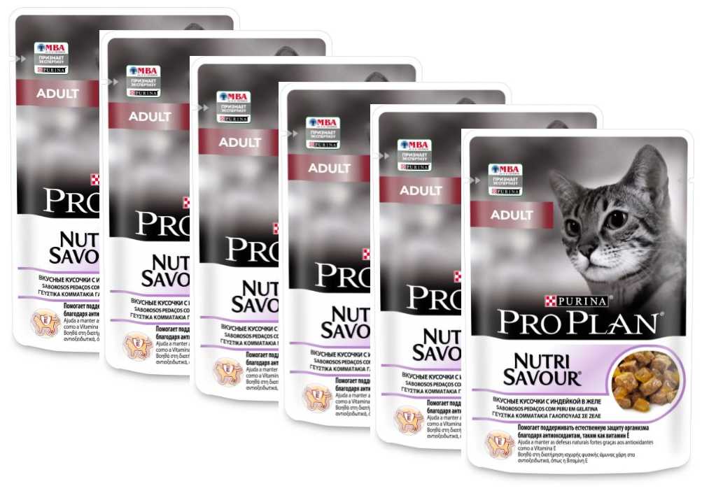 Корм для кошек Pro Plan NutriSavour с индейкой (кусочки в желе) фотография 14