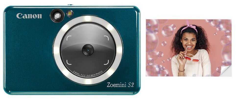 Камера и принтер моментальной печати Canon Zoemini S2, зеленая фотография 4