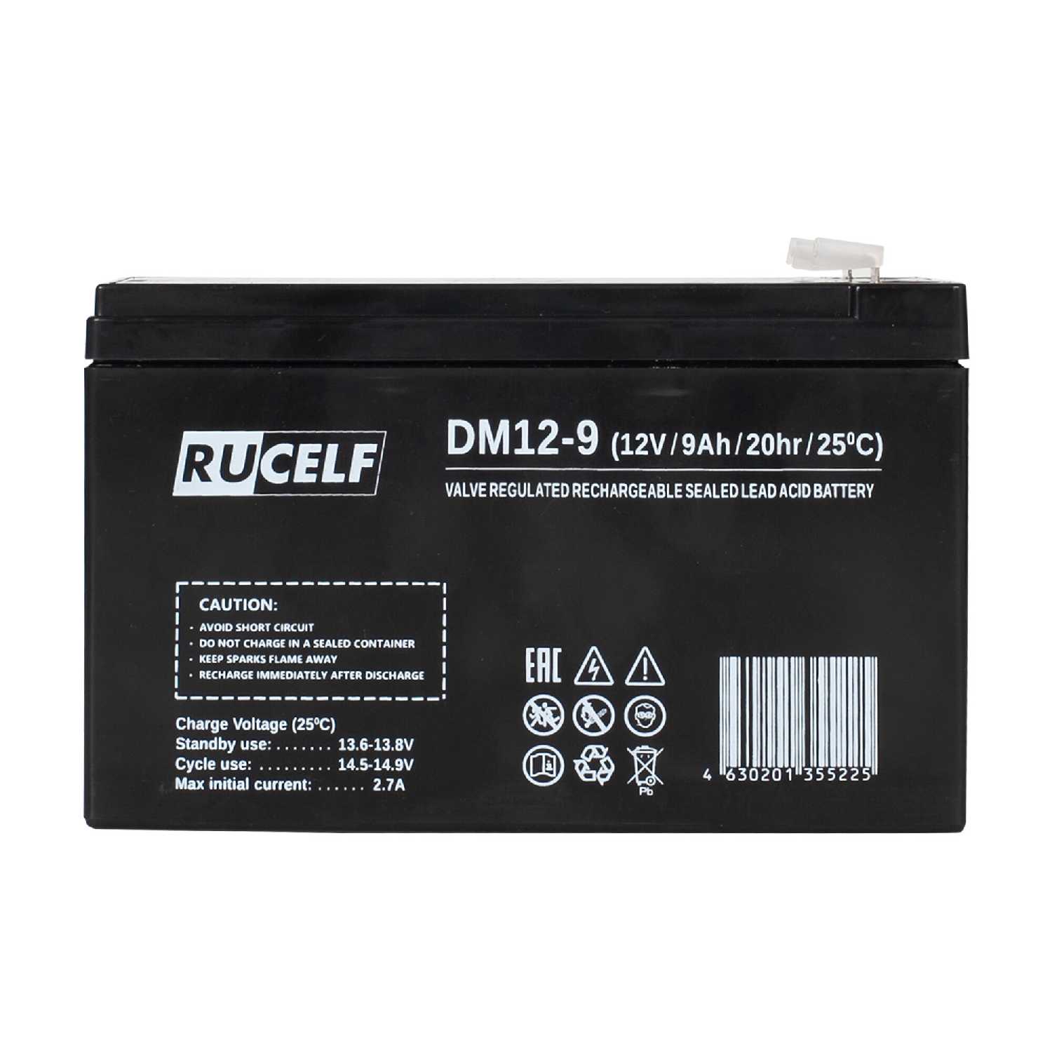 Аккумулятор свинцово-кислотный RUCELF DM12-9 12V 7Ah фотография 5