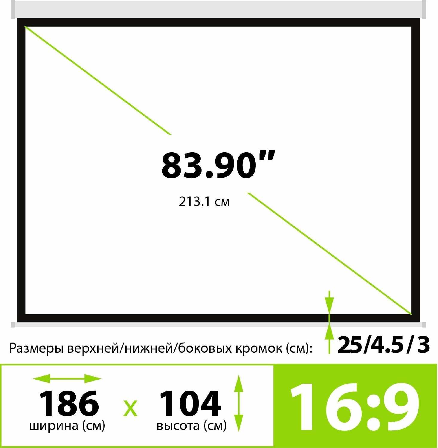 Рулонный cactus Wallscreen (CS-PSW-104x186) фотография 3