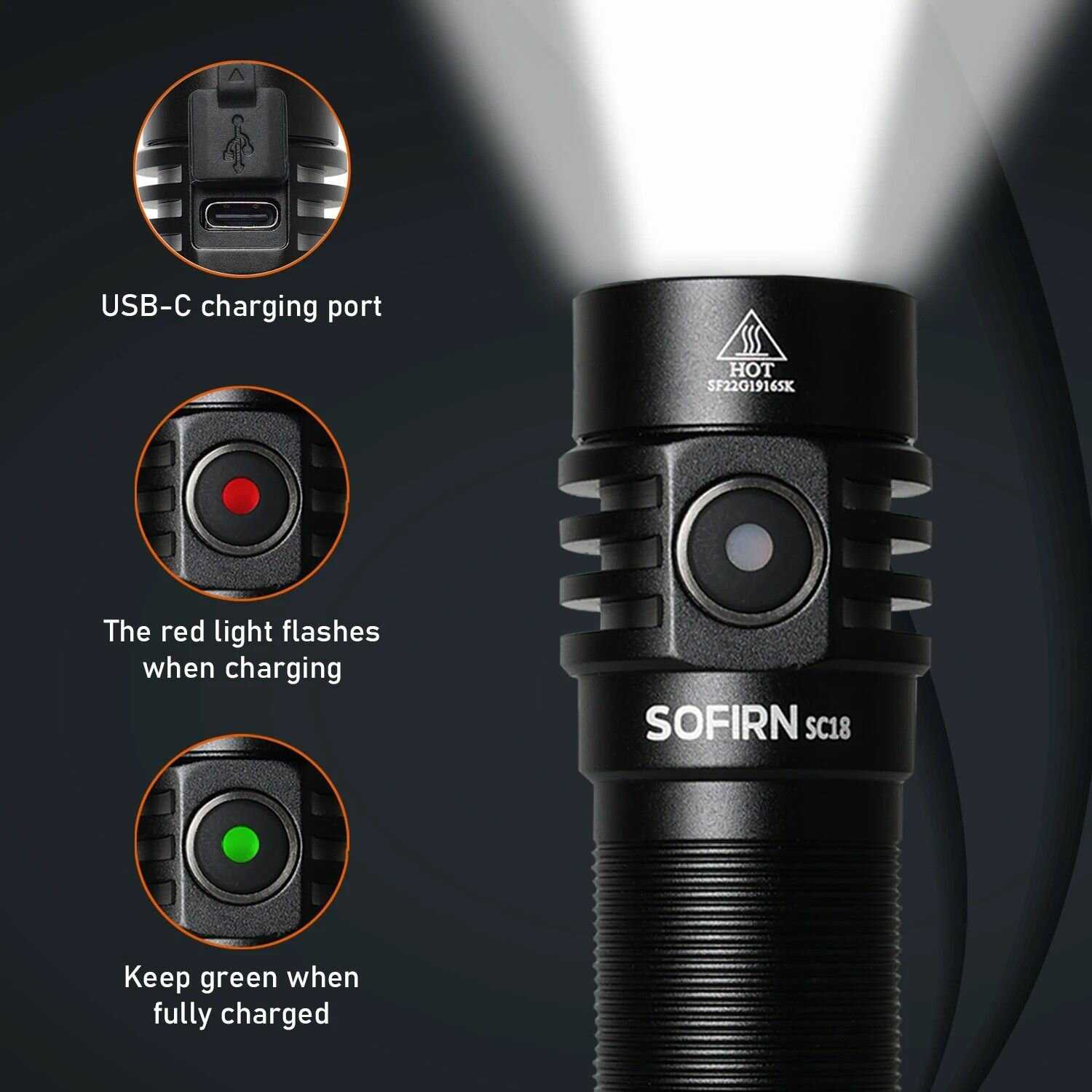 Фонарик Sofirn SC18 1800лм EDC SST40 TIR фотография 4