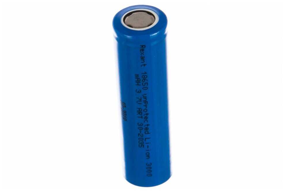Аккумулятор Li-ion 18650 3000 mAH Rexant 30-2035 unprotected 3.7 В фотография 1