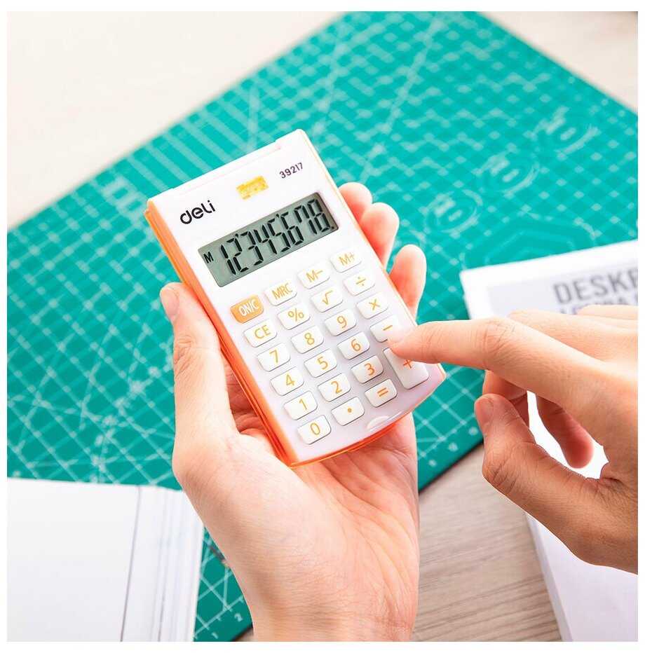 Калькулятор карманный Deli 8-разр, черный фотография 3