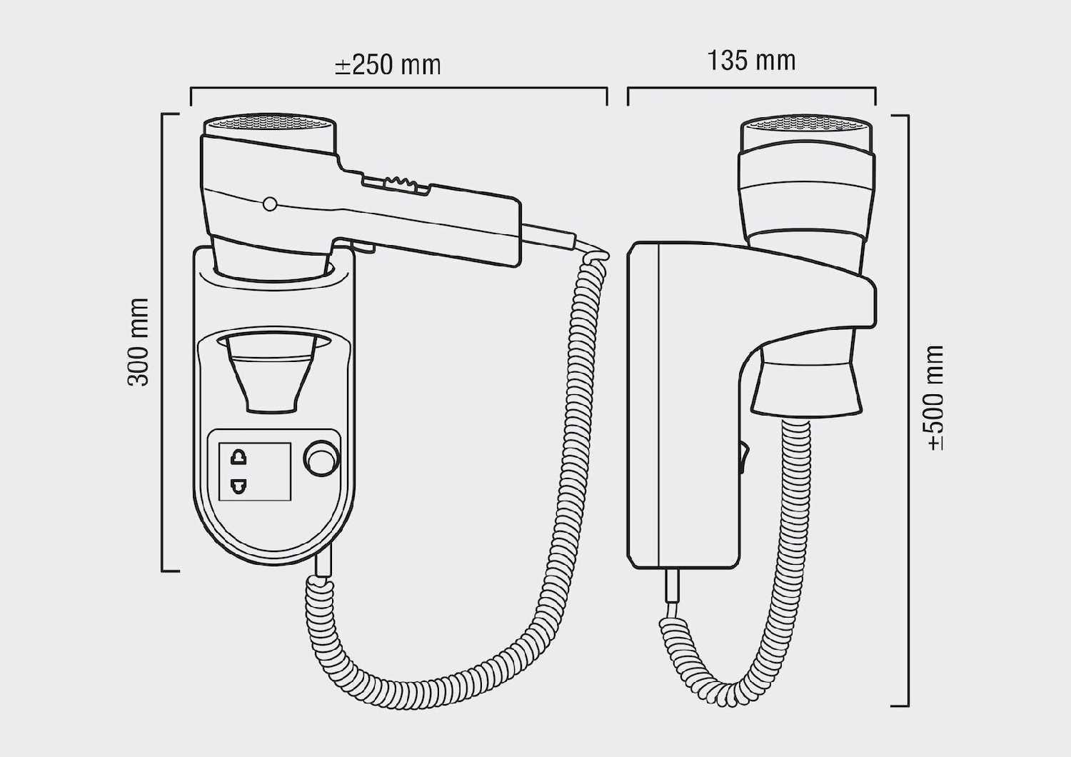 Фен настенный Valera Action Super Plus 1600 Shaver (542.06/044.05) фотография 3
