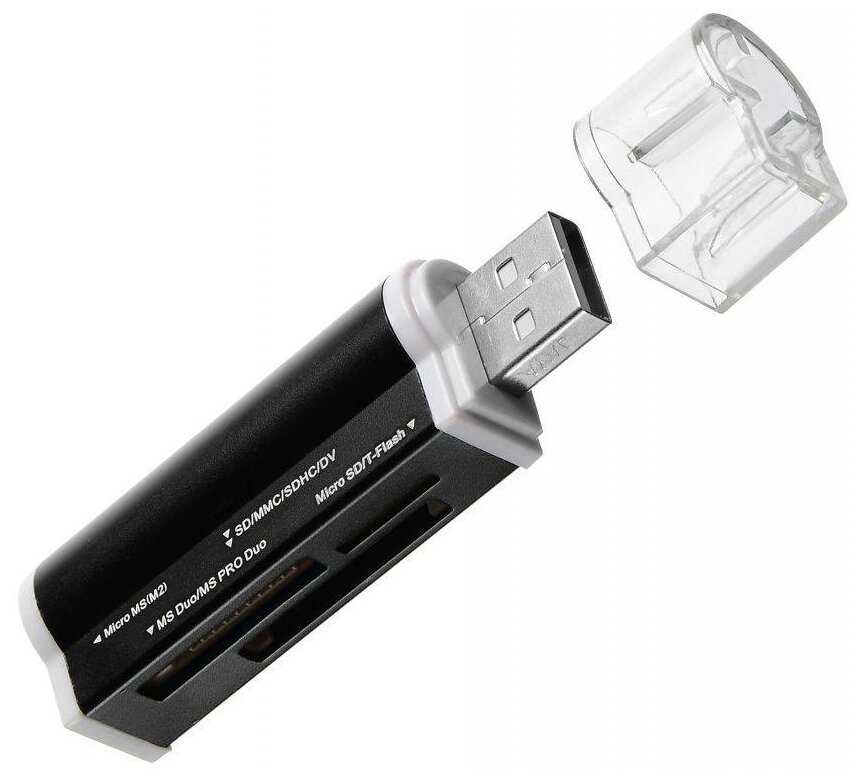 Устройство чтения карт памяти USB2.0 Buro BU-CR-3101, черный