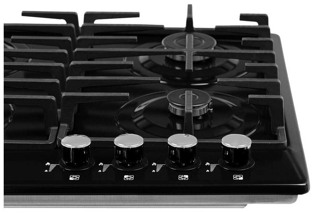 Газовая варочная поверхность NORDFROST HS 6043 B (чугун решетки, газ-контроль) фотография 2