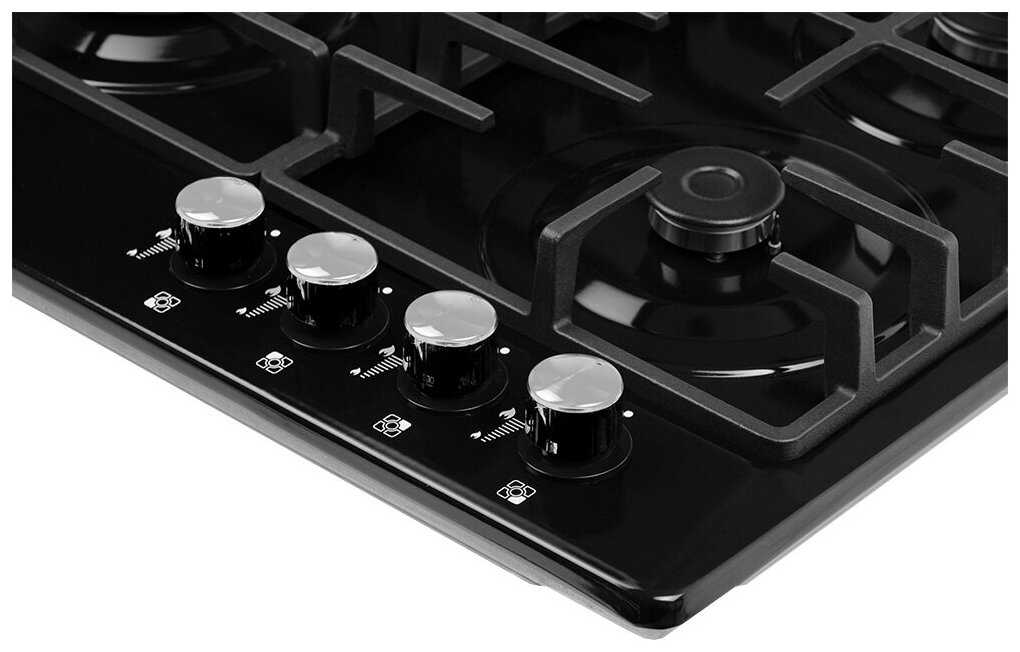 Газовая варочная поверхность NORDFROST HS 6043 B (чугун решетки, газ-контроль) фотография 3