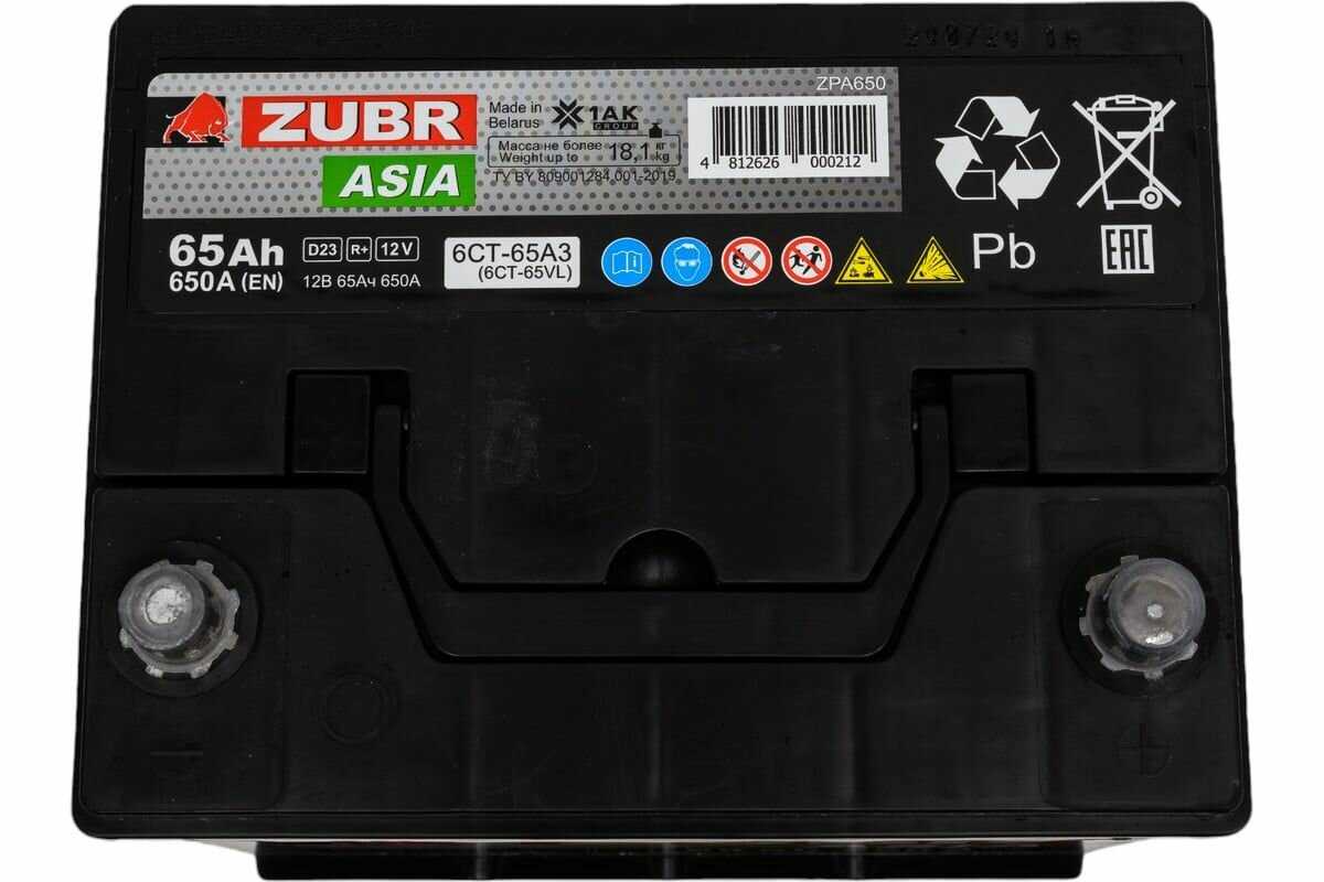 Аккумулятор автомобильный ZUBR ULTRA ASIA (ZSA951) фотография 12