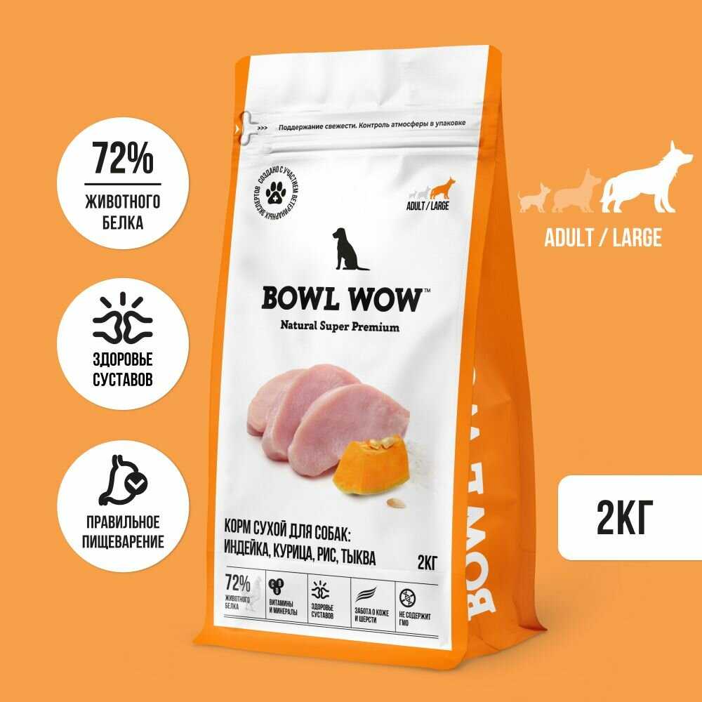 Корм для щенков средних пород собак с индейкой, рисом и клюквой 2 кг. фотография 2