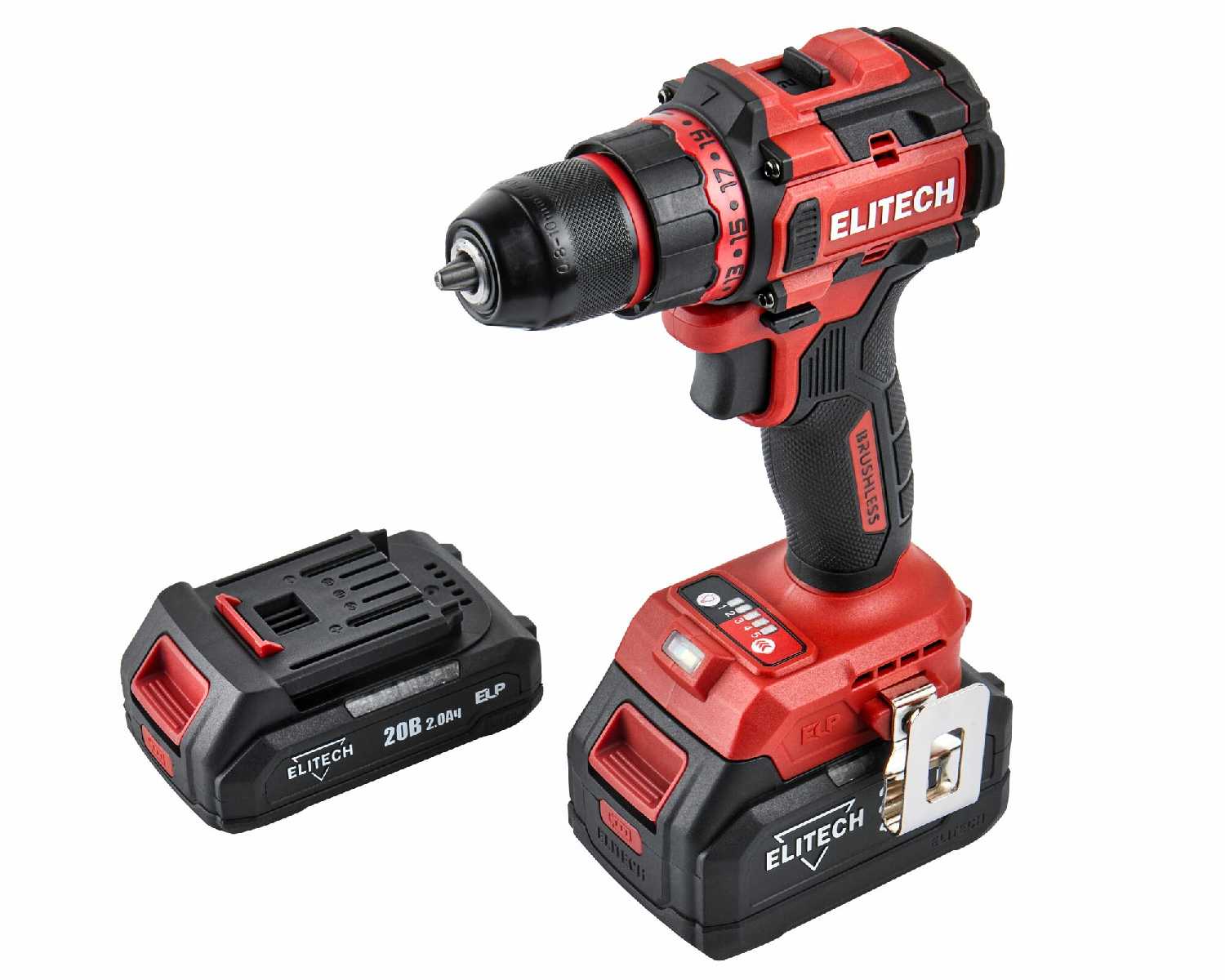 Аккумуляторная дрель-шуруповерт ELITECH ДА 20БЛ2 [20В, 50 Нм, BL мотор, 2,0 Ач, 4,0 Ач] фотография 5