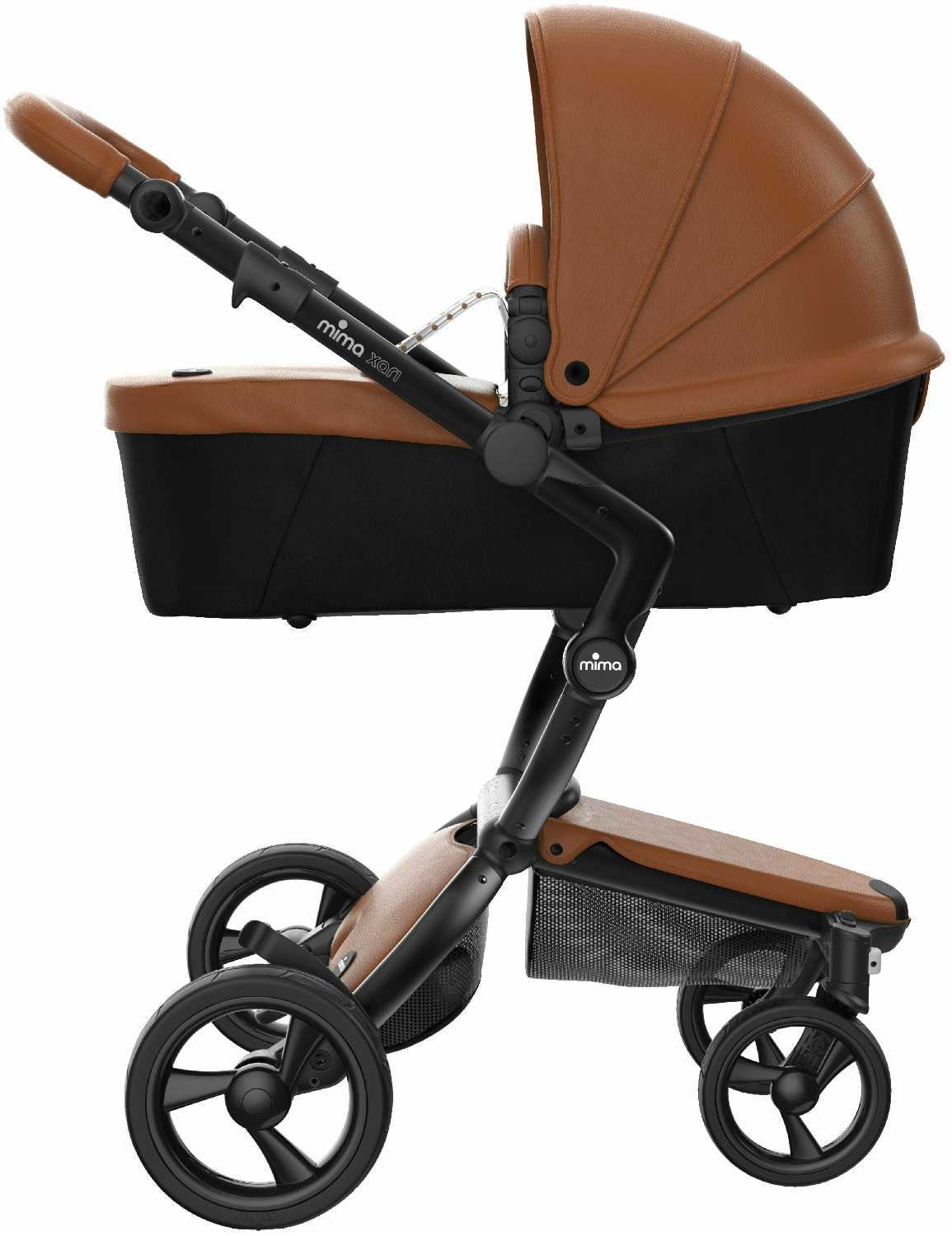 Коляска 2в1 Mima Xari Camel на чёрном шасси с матрасиками Sandy Beige фотография 2