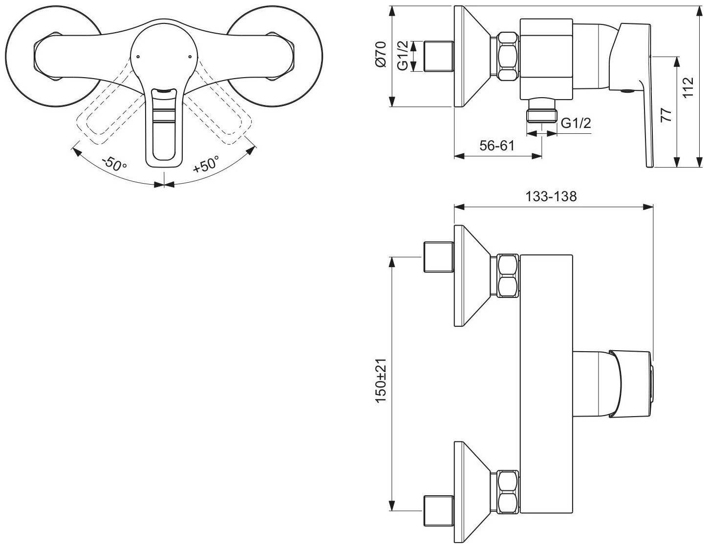 Смеситель для ванны VIDIMA Хайп BA398AA, рычажный фотография 18