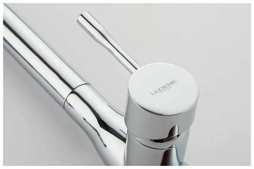 Смеситель для кухни (мойки) Ledeme H4698 L4698 (хром), рычажный фотография 5