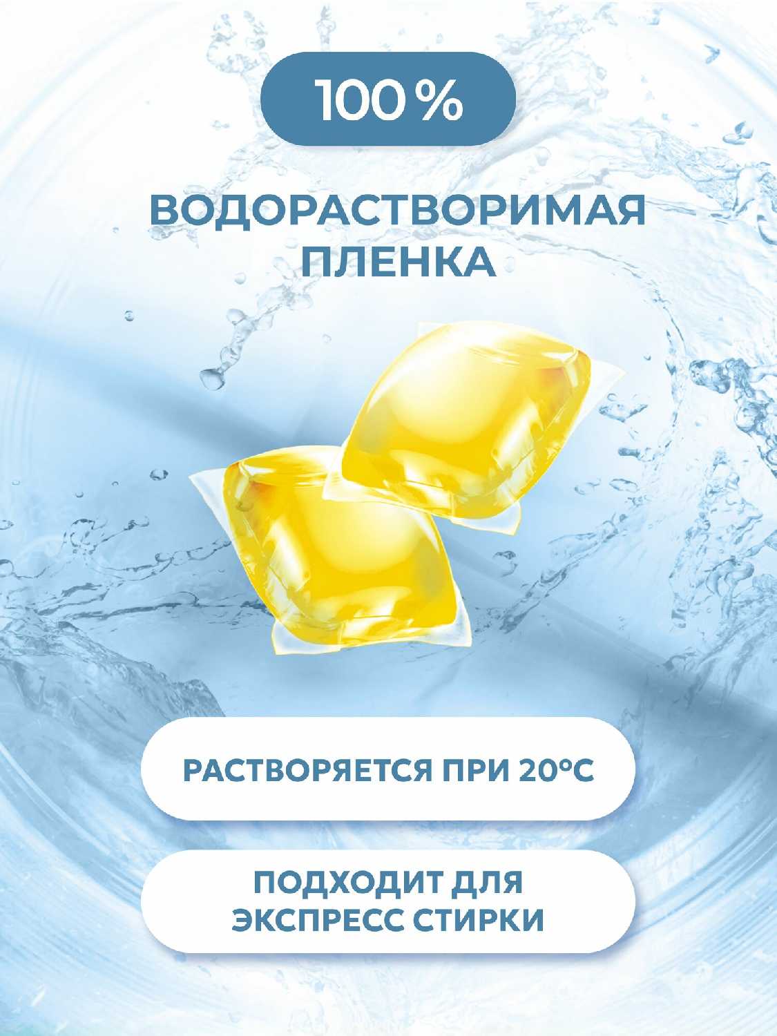 Капсулы для стирки белья WASHIO Капсулы для стирки белья [Сицилийский бергамот] [50 шт] фотография 6