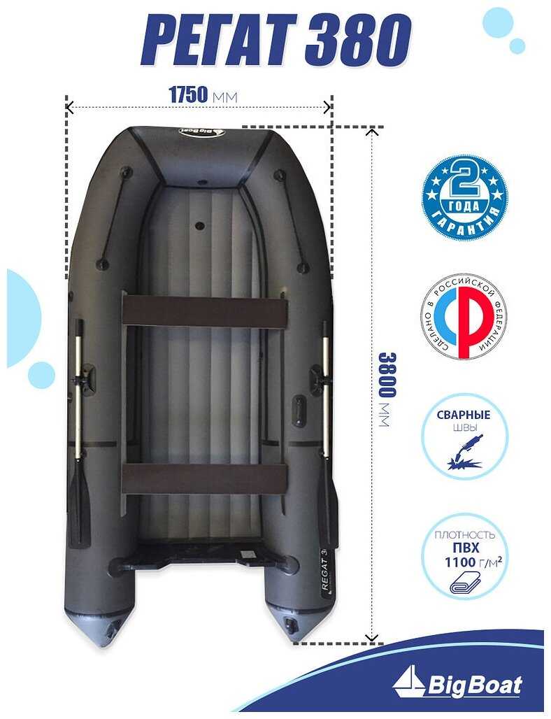 Надувная лодка Regat 380К НДНД фотография 7