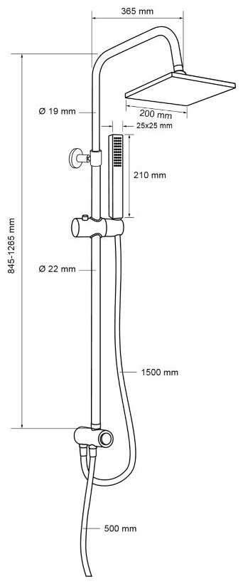 Душевая стойка Aquanet Practic S AF100-70-S-C без смес, хром (243319) фотография 1