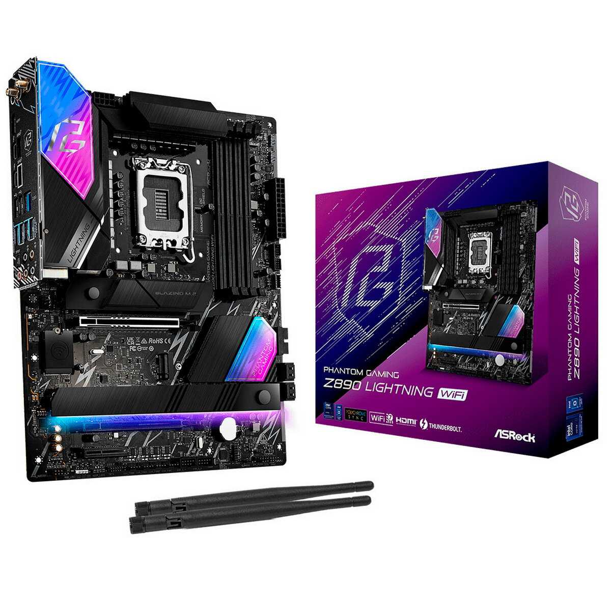 Материнская плата ASRock Z890 LIGHTNING WIFI, LGA1851, Intel Z890, ATX (Z890 LIGHTNING WIFI) фотография 2