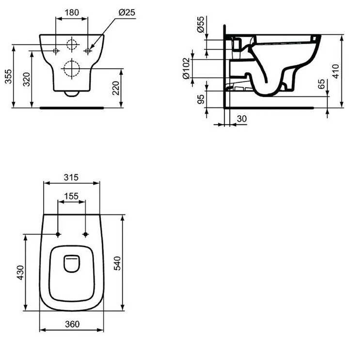 Чаша унитаза подвесная Ideal STANDARD Esedra T281401 с горизонтальным выпуском фотография 8