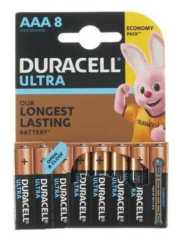 Батарейка алкалиновая Duracell Ultra Power (LR03-8BL) фотография 1