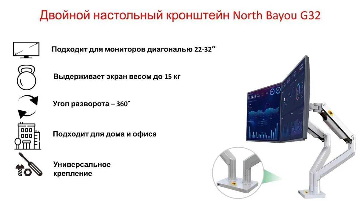 Кронштейн NB North Bayou G32 для мониторов 22-32