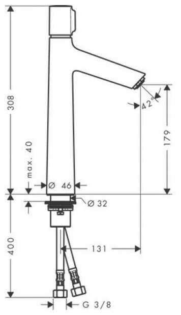 Смеситель для раковины (умывальника) hansgrohe Talis Select S 72045000, нажимной фотография 5