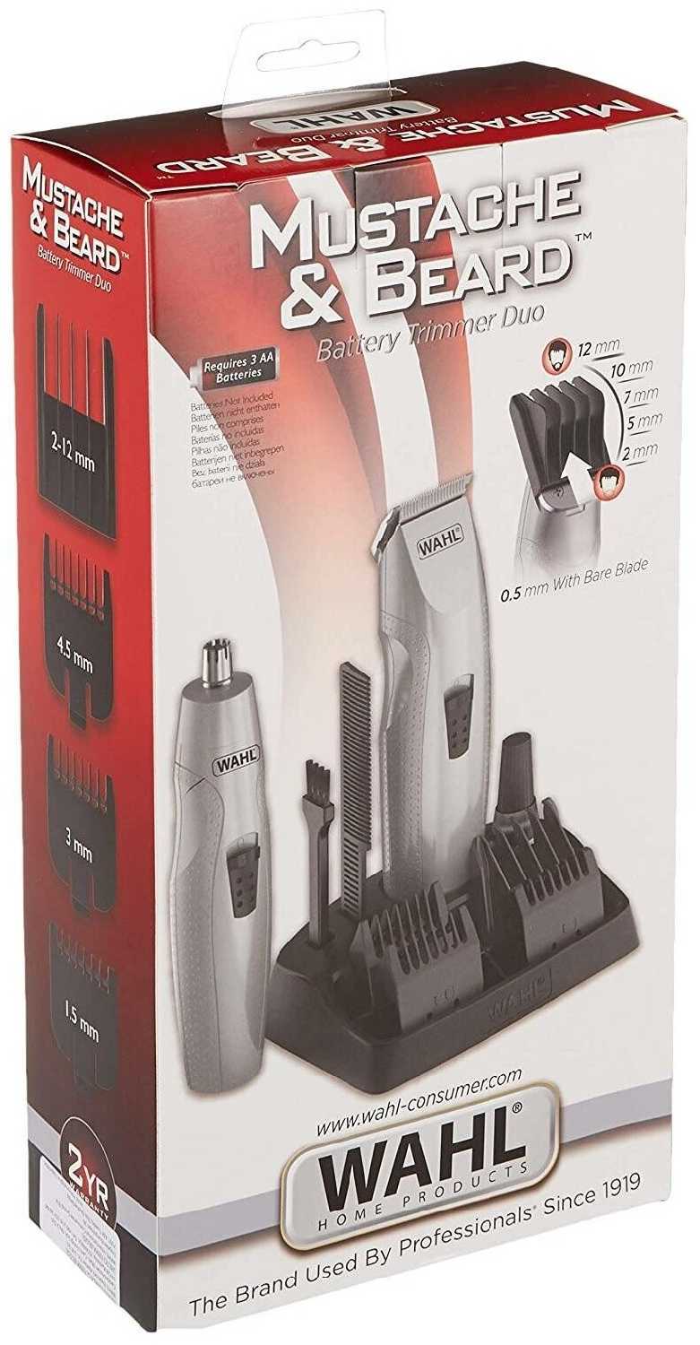 Триммер Wahl Mustache&Beard trimmer, серебристый фотография 2