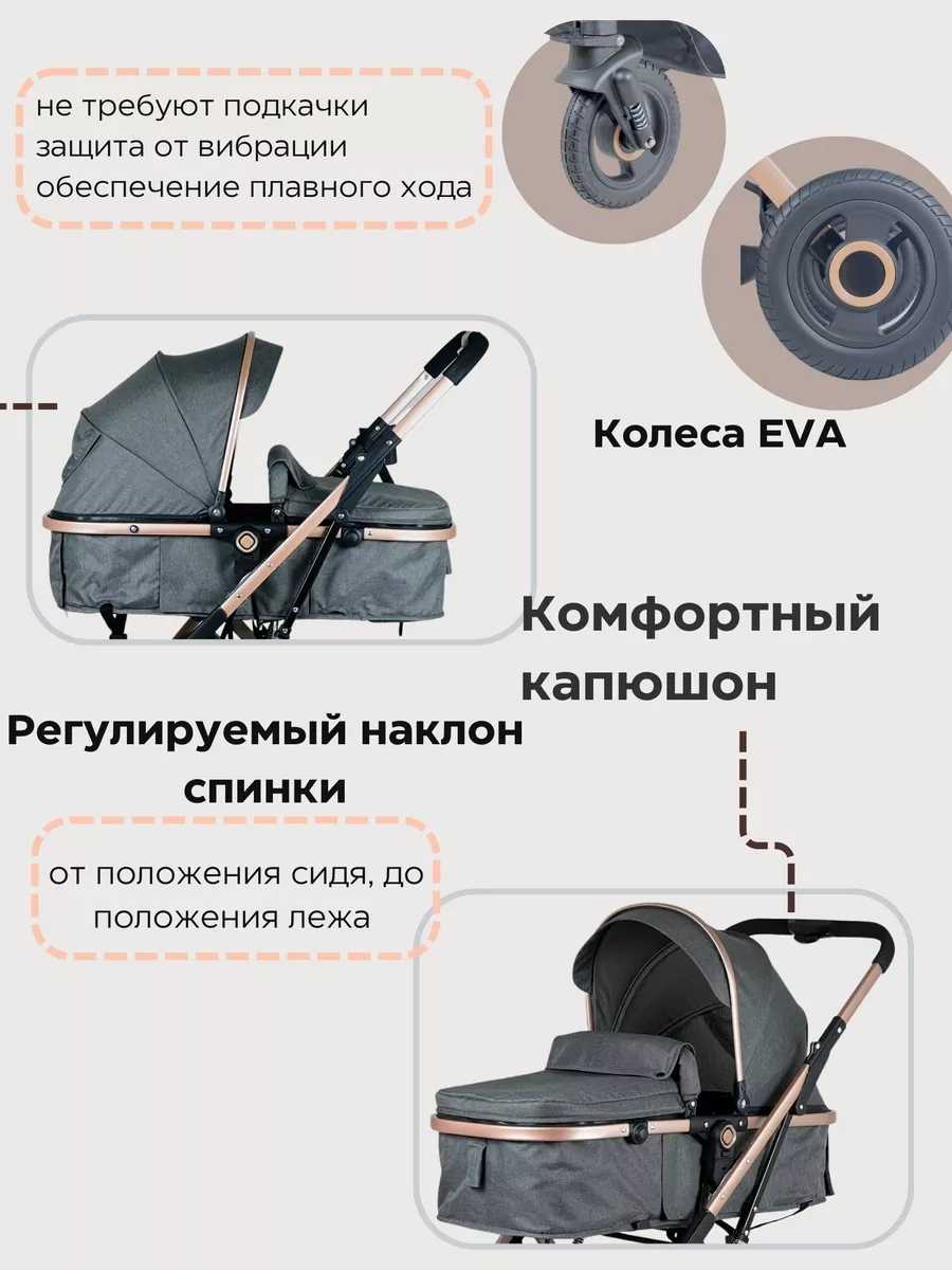 Коляска-трансформер Belecoo Коляска-трансформер 2 в 1 фотография 15