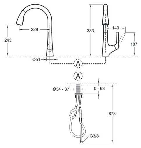 Смеситель для душа Jacob Delafon Malleco E562-VS, рычажный фотография 1