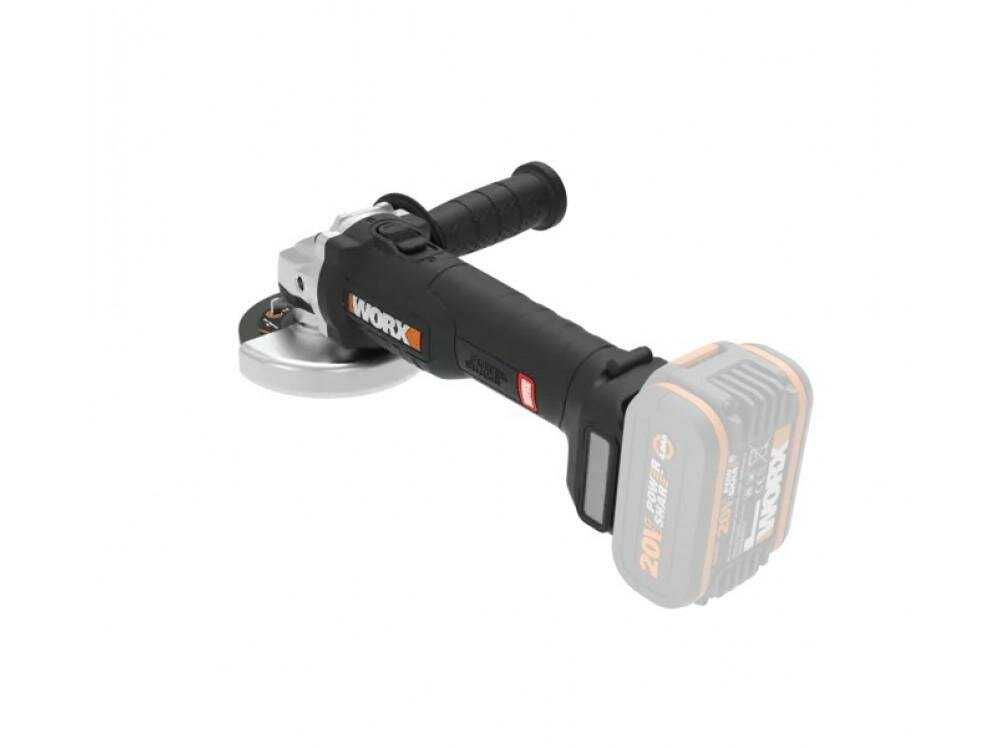 Угловая шлифмашина WORX WX813 [115 мм, 20 В, 4 Ач, х1, ЗУ 2А] фотография 9