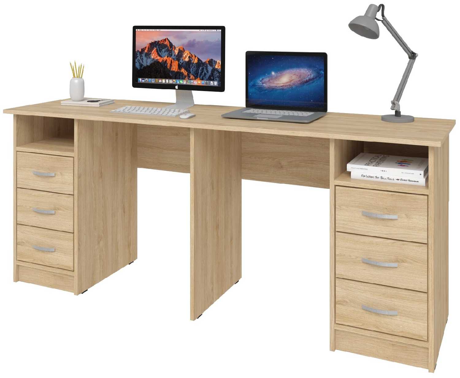 Стол письменный Хит-33, ШхГ: 200х50 см, цвет: Белый фотография 7